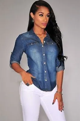 Blusas De Mujer Camisas Camisas De Mezclilla De Otono Para Mujer Camisa De Mezclilla De Manga Larga Camisa De Mujer Blusas Camisa Femininas Moda Tallas Grandes Blusas De Jeans 230808 De 11 22 DHgate
