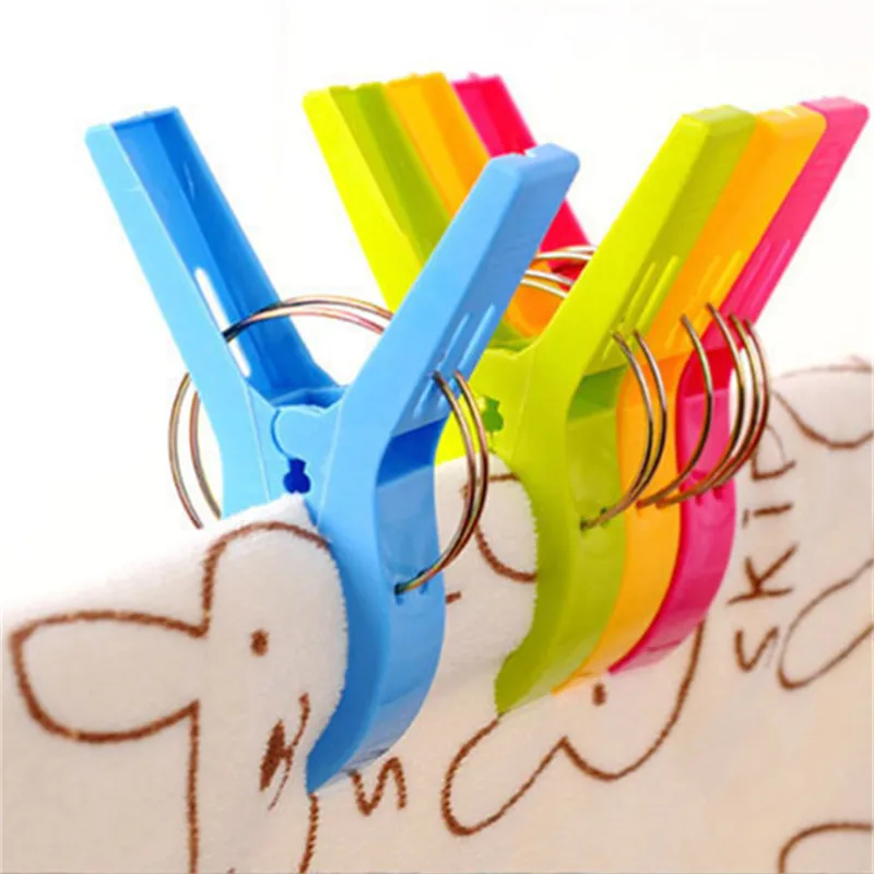 Hooks Rails 11.5Cmlarge Bright Colour Clothes Clip Plastic Beach Towel Pegs Clothespin Clips To Sunbed Mticolor Drop Delivery JL1849