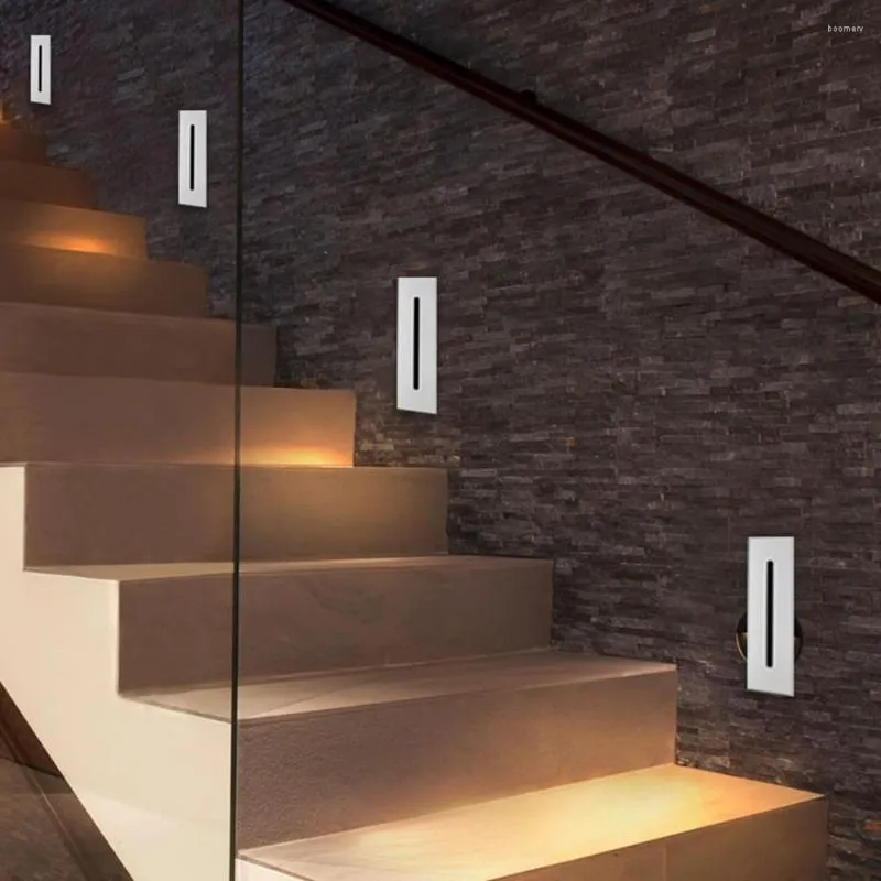 Duvar lambası yeniden düzenlenmiş merdiven ışığı led zemin adım ev dekorasyonu açık merdiven su geçirmez gece ışıkları
