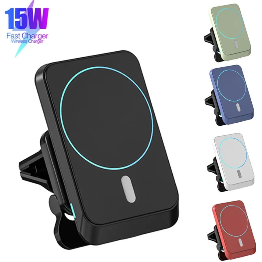 15W حامل الهاتف Magnetic Wireless Car Charger Mount for iPhone 12 Pro Max Mini Magsafing Fast Charging1867