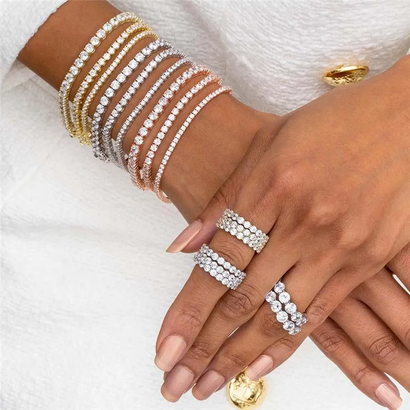 Cluster Rings AETEEY Luxury Classic Mesh Diamond Ladies Wedding Ring For Women 925 Silver Plated Dedo Requintado Presentes de Aniversário Jóias