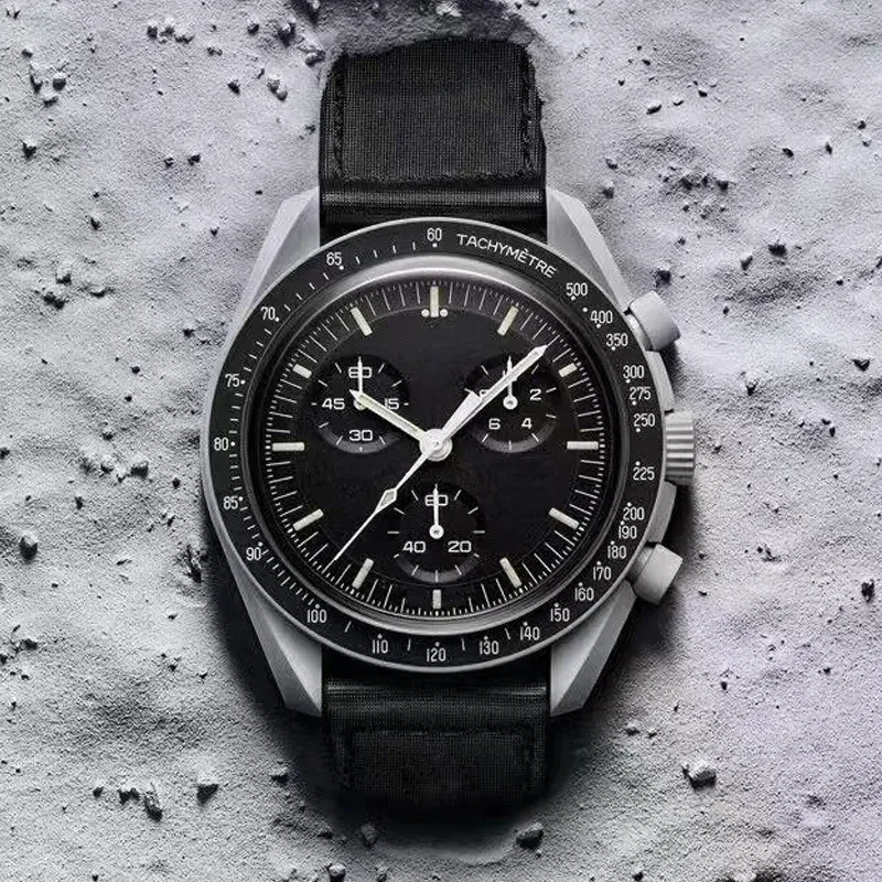 2024 Main Featured Nieuw Bioceramic Watch, Quartz Movement Watch, White Dial Watch, 30-meter waterbestendige nylon band 176