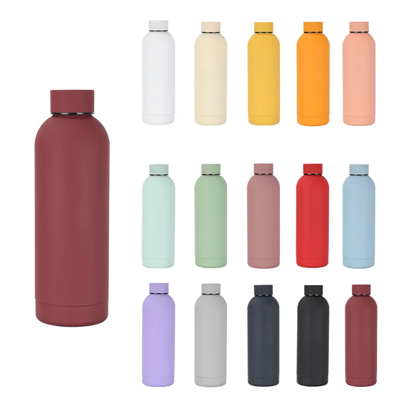 500 ml stali nierdzewnej butelki z wodą odporną na szczelność metalowej kolby sportowej trwałe kolorowe butelki sportowe wiele kolorów Dostępne kubek podróży konfigurowalny