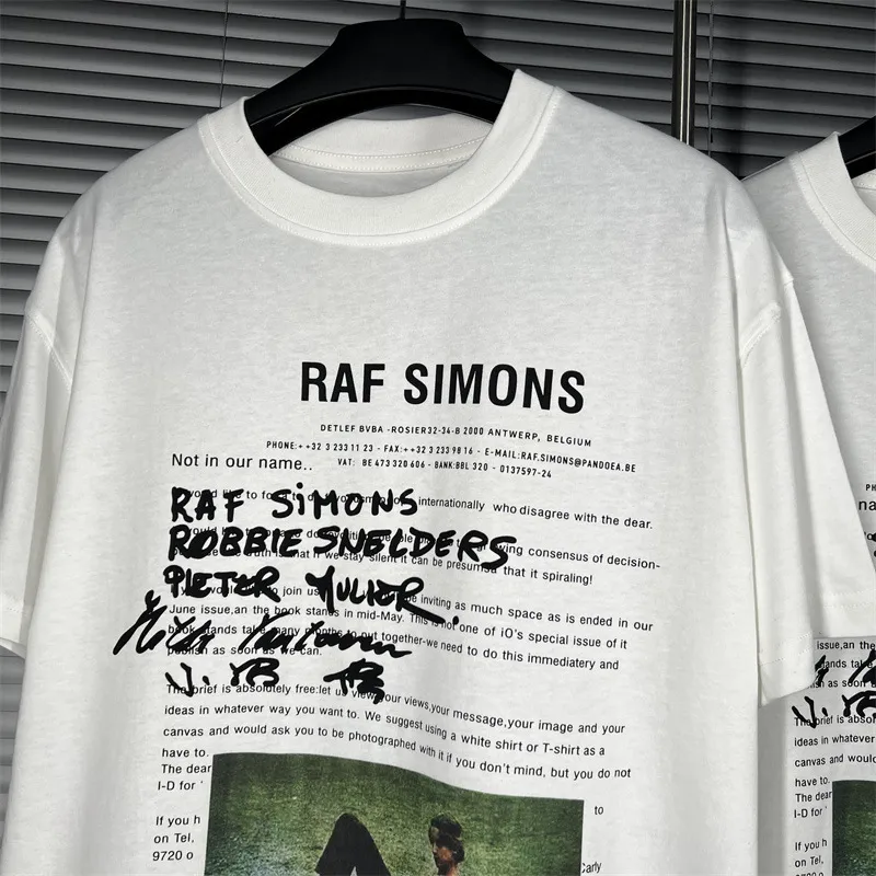 Wholesale RAF Simons Oversized Cotton Vintage T Shirts Men Wholesale RAF Simons Oversized Cotton Vintage T Shirts Men