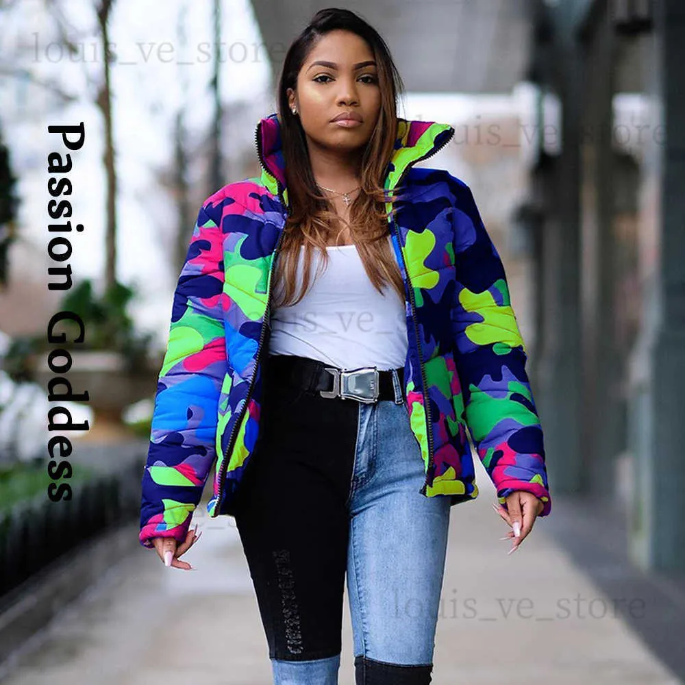 Camouflage puffer outlet jacket women's