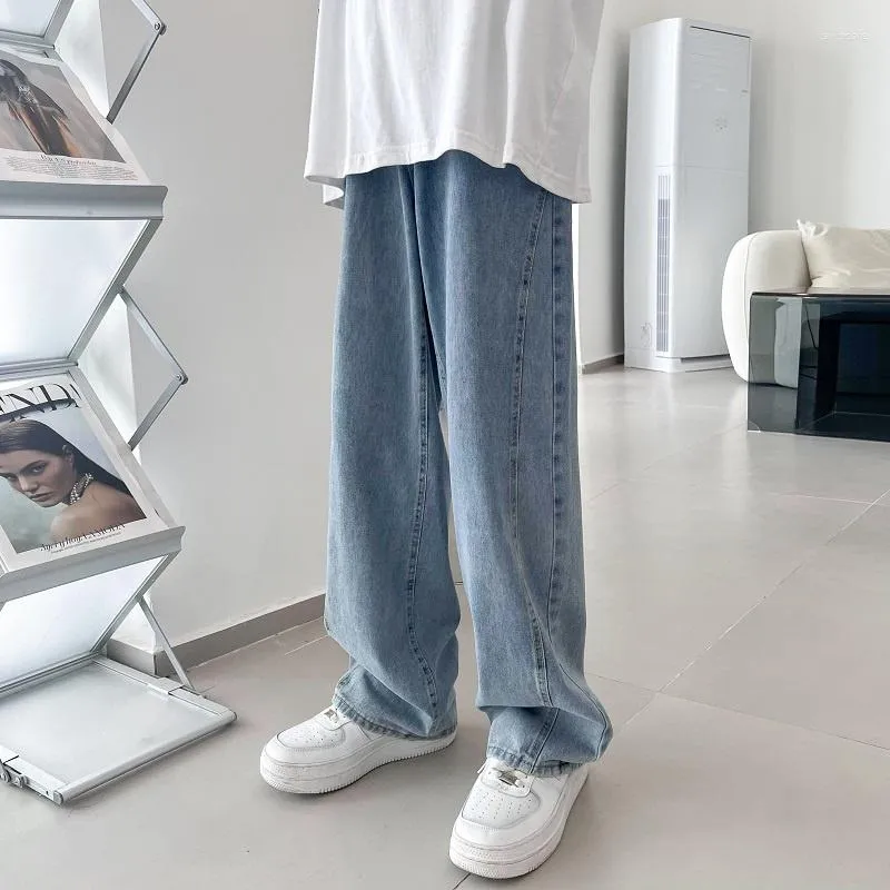 Men's Jeans Ins Fashion Brand Design Sense Of Niche Straight Pants Summer Thin High Street Versatile Harbor Style Wide Leg