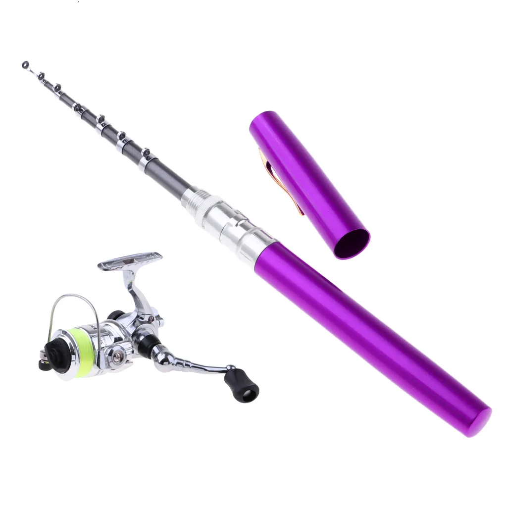 Portable Pocket Pen Fishing Rod Kit Mini Rod and Spinning Fishing Reel Combos for Travel Boat Fishing