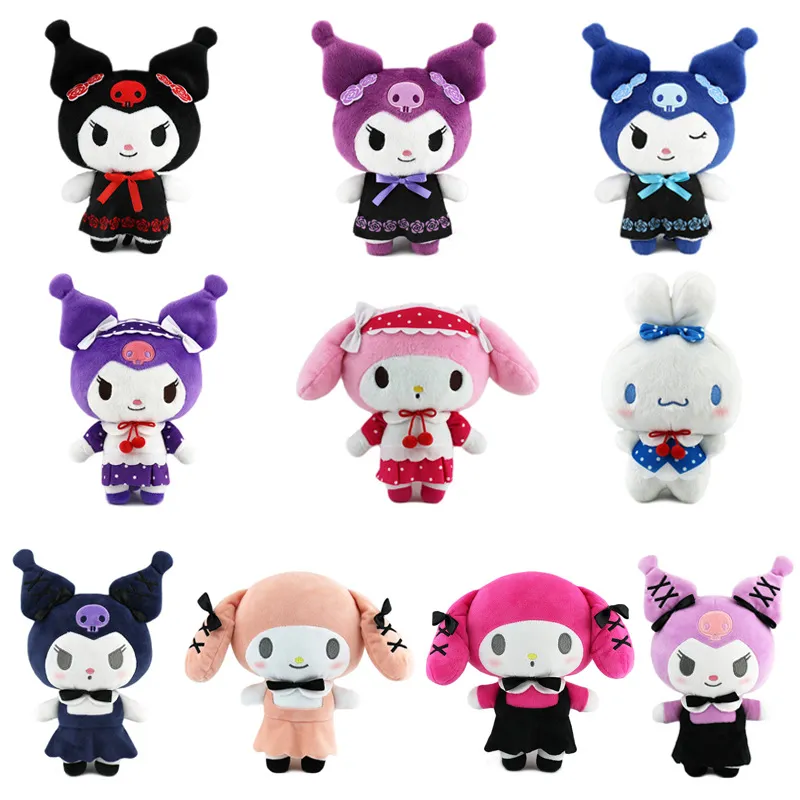 Hot selling cartoon Kuromi Plush Doll Toy Anime Lorita Princess Dress Plush Doll Melody Girl Heart Cute Little Devil Doll