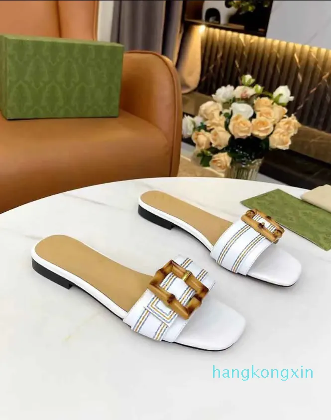 Bamboo Buckle Straps Slippers Sandals Trim Summer Men's Flats Slip On Beach Slides Walking Shoes EU35-43