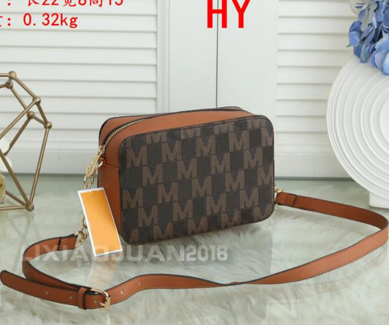 Kleine vierkante tas mode nieuwe hoogwaardige PU Leather Dames Handtas Cross Pattern Chain Schouder Messenger Bag