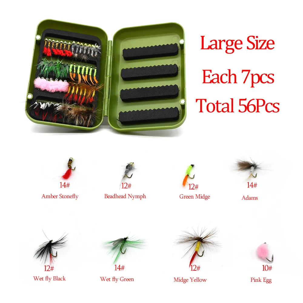 MNFT Handmade Fly Fishing Flies Kit 40/Dry Wet Nymph Micro Fishing