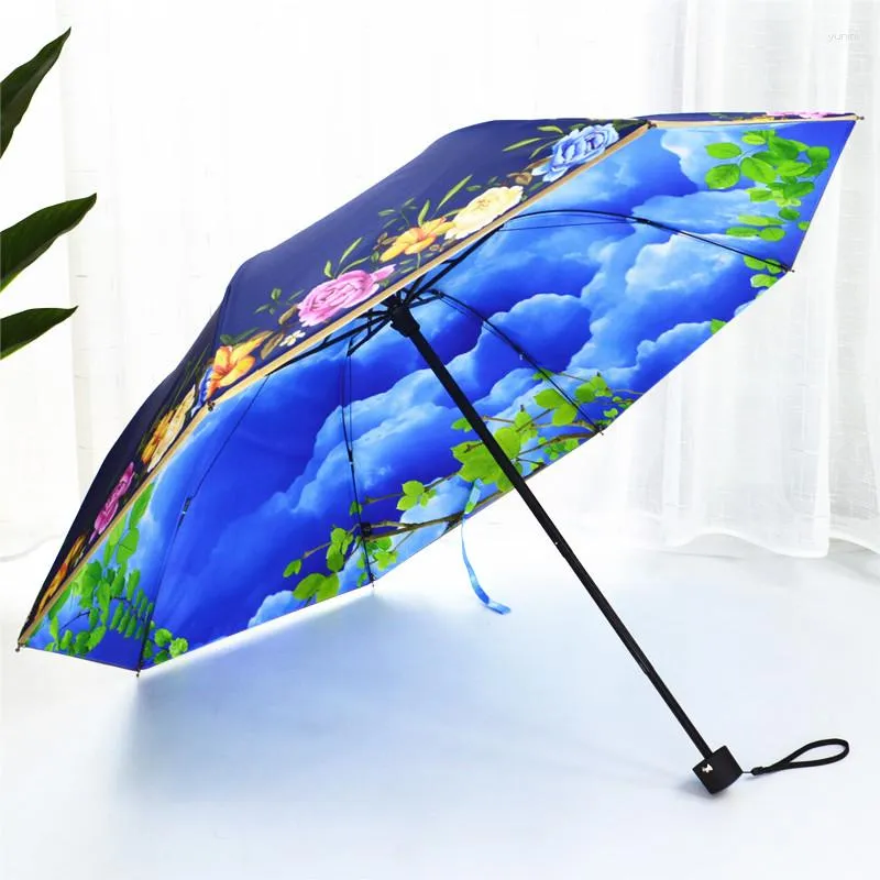傘の女性傘パラソルレインバイザーミニミニ中国自動小型風の贅沢贅沢UPF50ガードナチュヴァサン