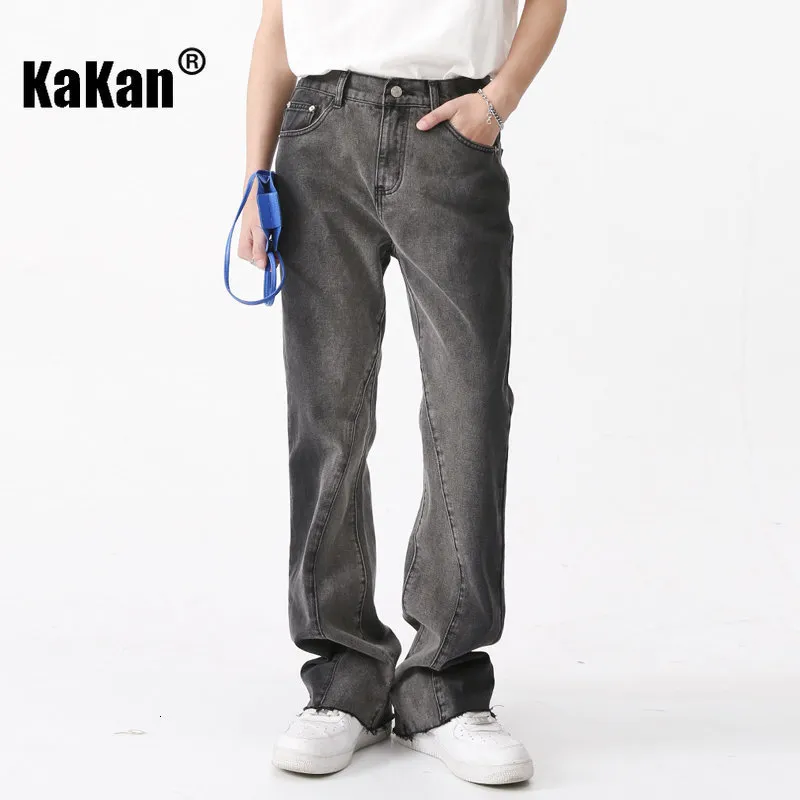 Jeans Masculino Kakan Loose Gradient Denim para Homens Jovem e Moderno Cintura nas Costas Longa K50462 230809