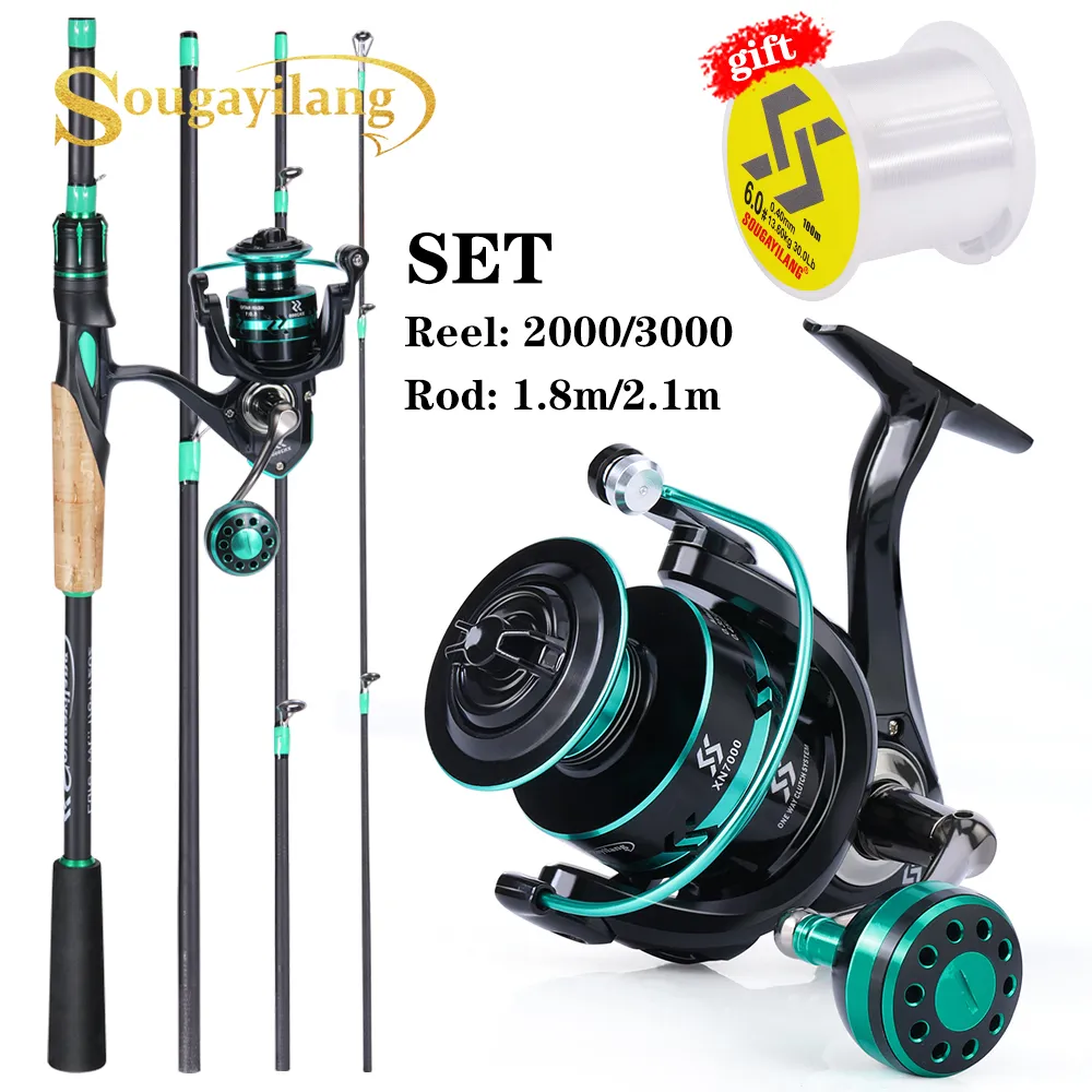 Sougayilang Spinning Fishing Rod And Reel Combo - 24-Ton Carbon Fiber, Ultra Light Travel Set