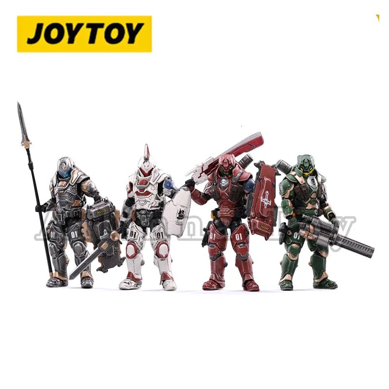 Militaire Figuren JOYTOY 1/18 Action Figure 4 stks/set 01st Steel Legion Repaint Anime Collectie Militaire Model 230808