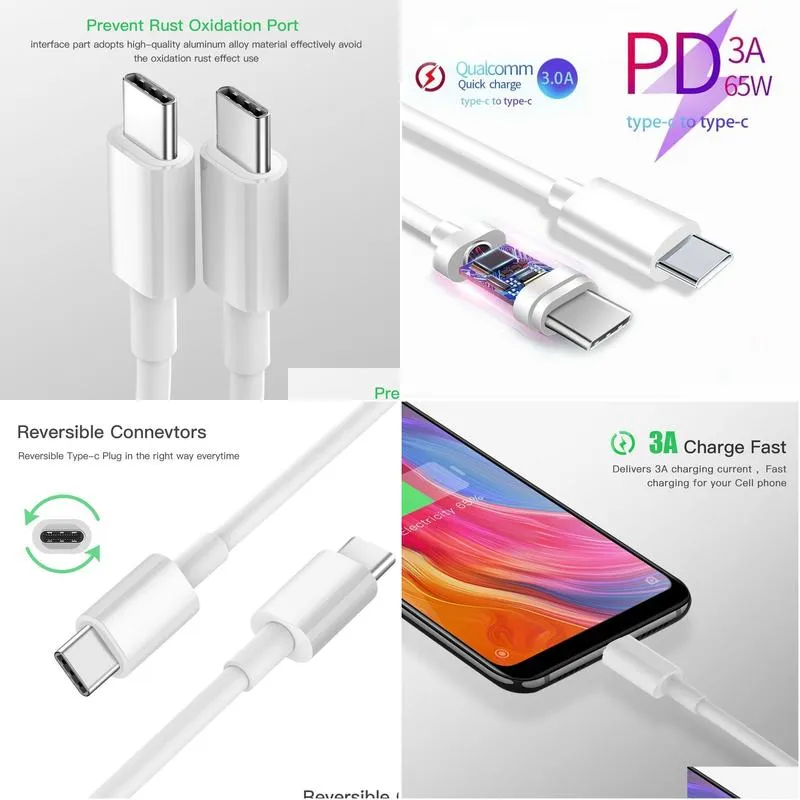 usb c to usb type c cable with e-mark chip for xiaomi redmi note 8 pro quick charge 4.0 pd 60w fast charging for pro s11  cable