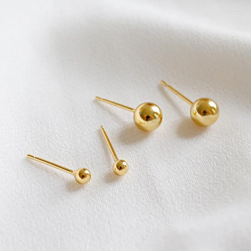 Stud Earrings Minimalist 925 Sterling Silver Couple Earring For Man Woman Gold Color Bead Ball Earings Male Female Fine Jewelry