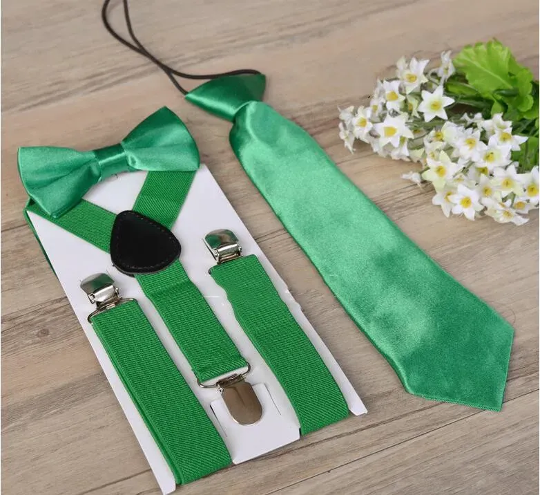 Baby Suspenders With Tie Bowtie Outfits Clip-on Y-back Braces Bow Tie Solid Elastic Adjustable Belt Party Wedding School Suit Gift BYP5149
