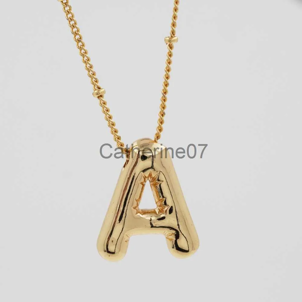 Pendant Necklaces Custom Personalized Initial 3D Balloon Alphabet Letter Pendant Necklace Name Choker Gift For Her Him J230809