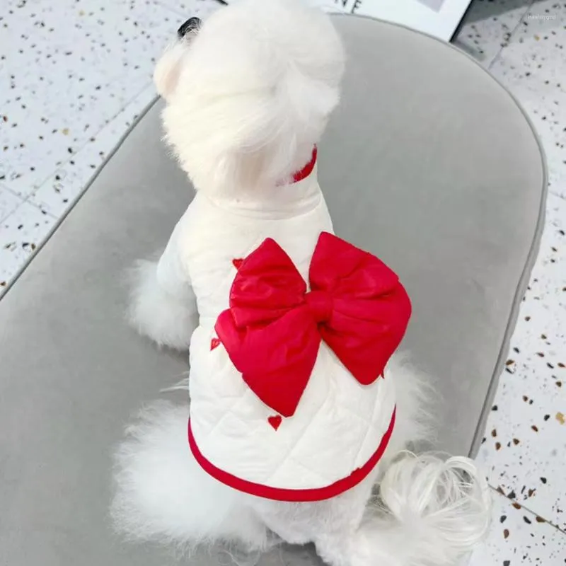 Vêtements pour chiens Doudoune d'hiver Rembourrée Princesse Jupe Ceinture Traction