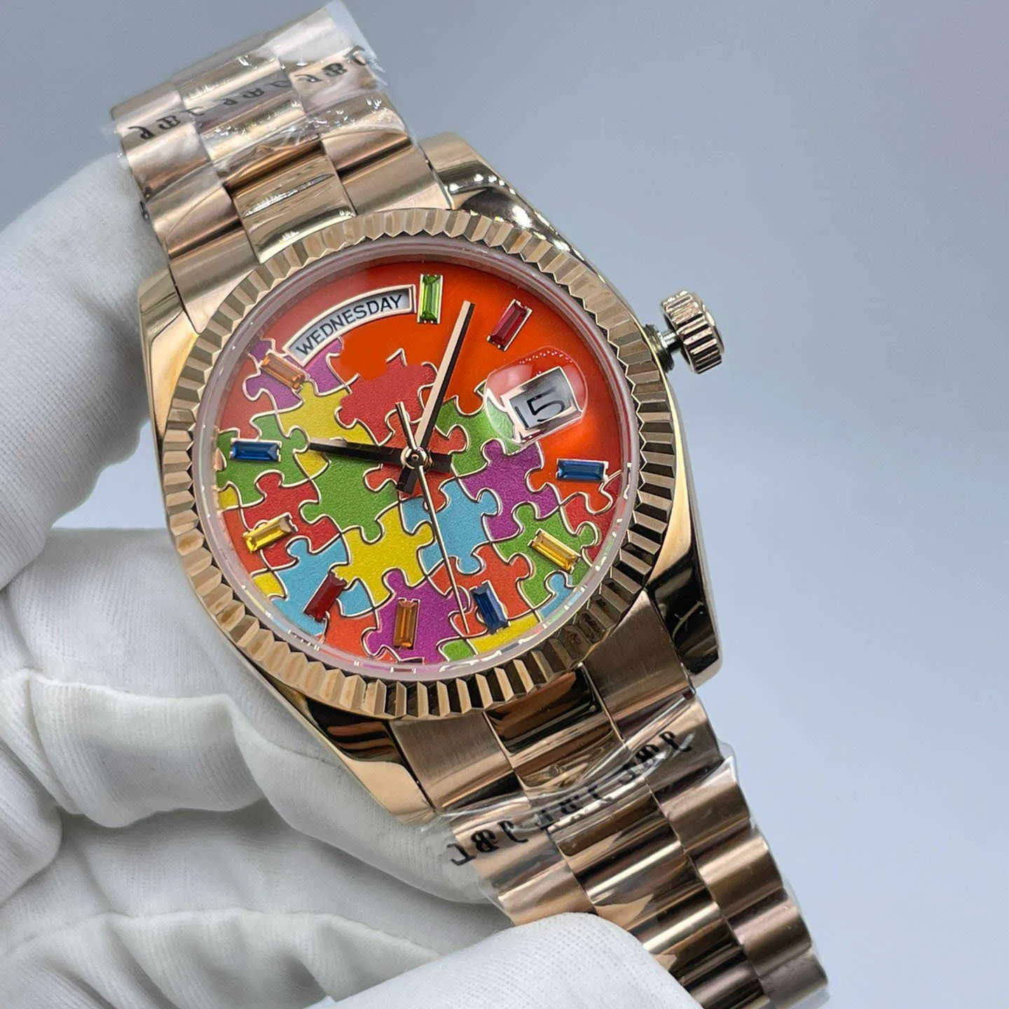 Orologio classico Lussuoso quadrante a sega circolare da 36 mm con lunetta meccanica automatica in acciaio inossidabile