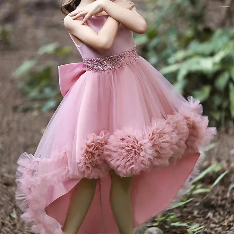 Vestidos De Menina Vestido Florido Cinto De Lantejoulas De Cetim