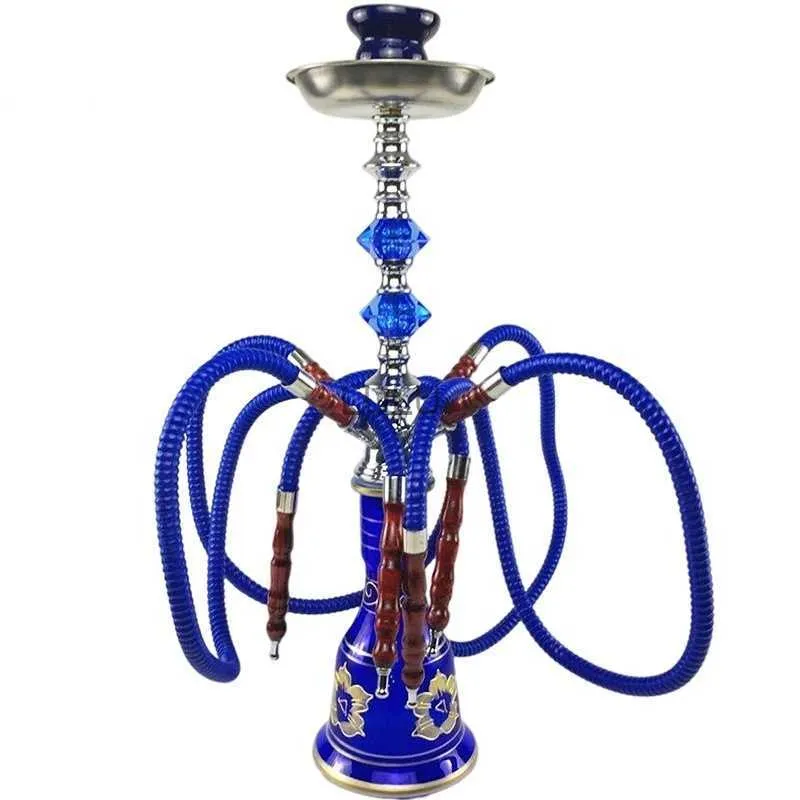 Narghilè nero blu Shisha Narghilè acrilico di alta qualità Shisha Nargileh per la festa in casa Holiday Bar Quattro tubi HKD230809