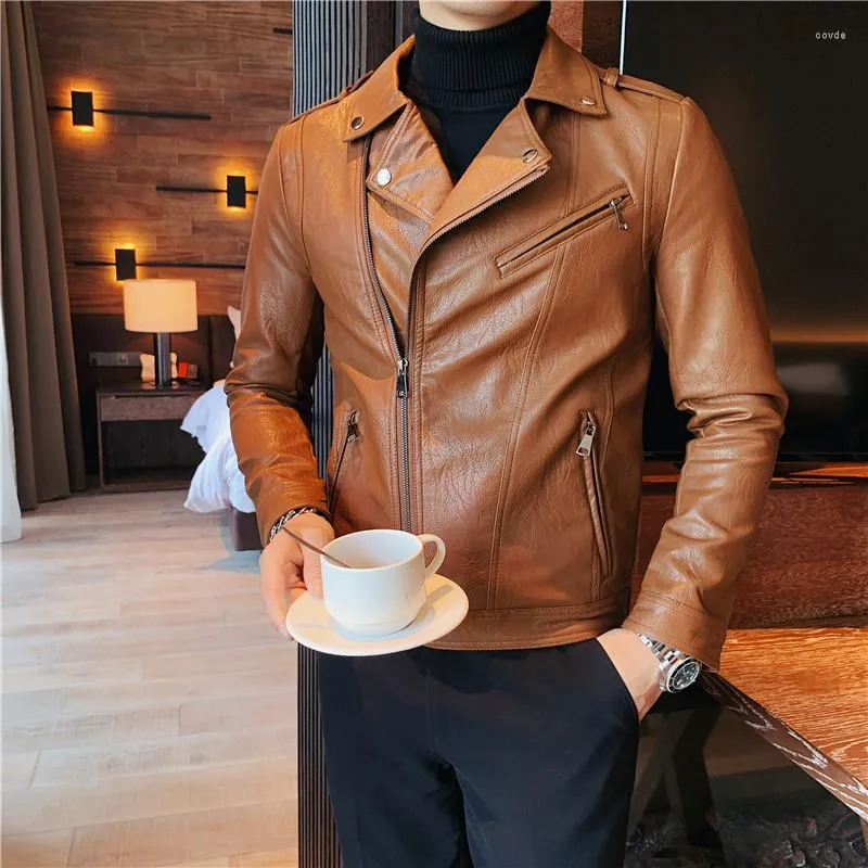 Herrjackor Style Spring Leisure Locomotive Leather Jacket /Man Slim Fashion Short Coat /Men's Clothing S-3XL