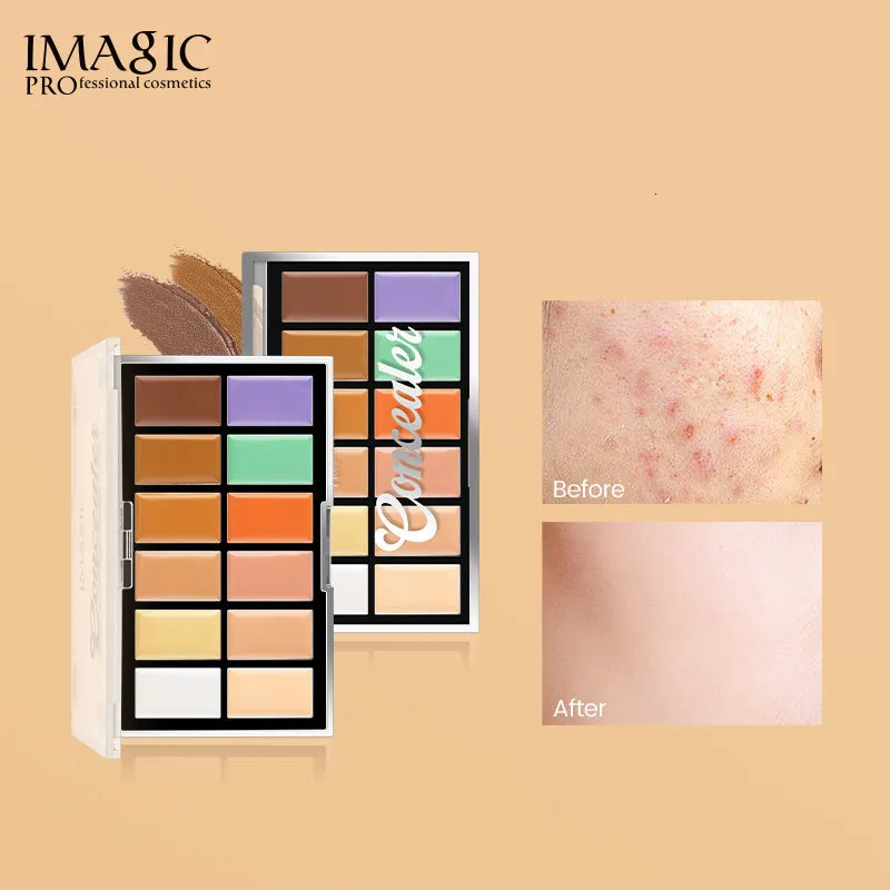 Concealer IMAGIC 12 Kleurenpalet Crème Covers Acne Marks Donkere Kringen Volledige Dekking Pak voor Alle Huid Primer Make-Up 230809