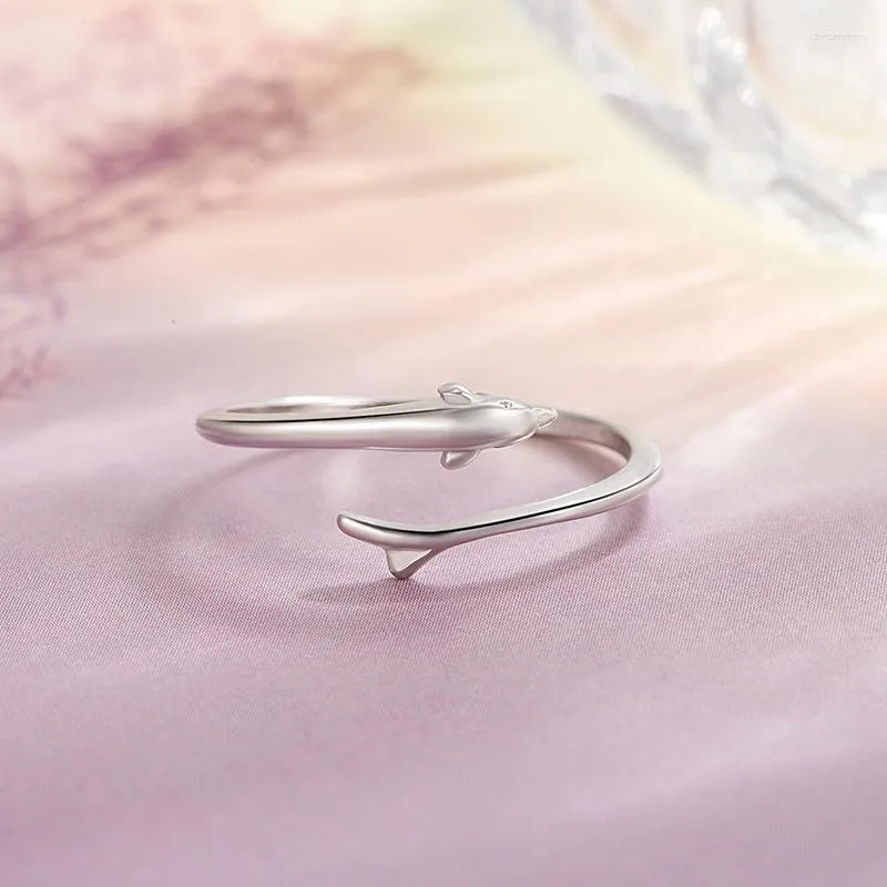 Bagues de grappe KOFSCA mignon/romantique bague de dauphin pour les femmes Chic 925 en argent Sterling 2023 Simple Animal bijoux petite amie cadeau