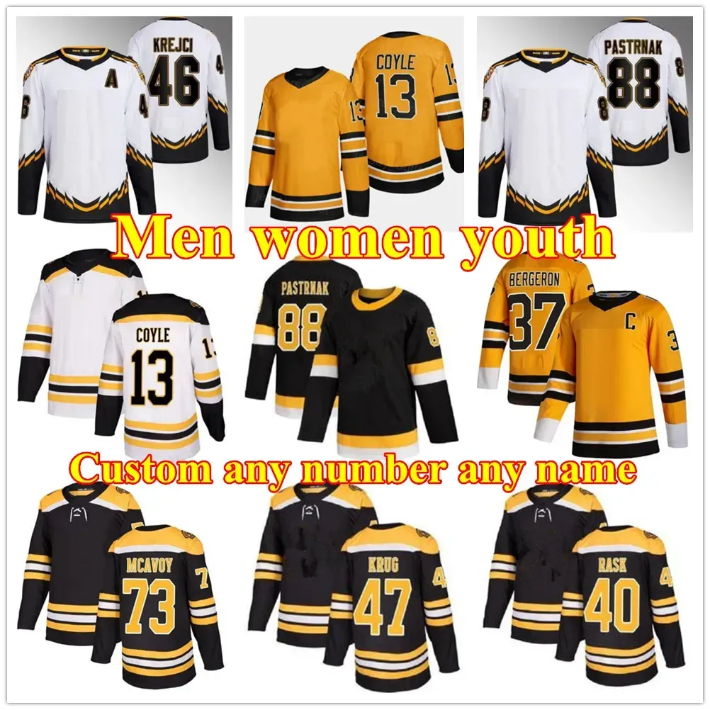 Boston''Bruins''custom Uomo donna gioventù Maglie hockey Uomo 25 Brandon Carlo 75 Connor Clifton 13 Charlie Coyle 17 Nick Foligno 28 Derek Forbort 11 Trent Frederic