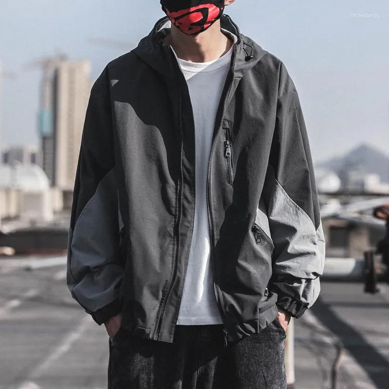 Men's Jackets Spring 2023 Han Edition Hooded Easing Trend Color Matching Thickening Leisure Logo And Cotton