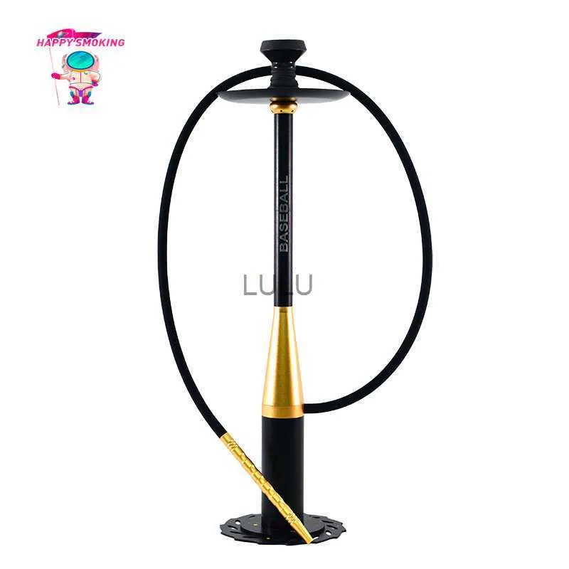 GELUKKIG ROKEN Honkbal Waterpijp Shisha Set met Uitgeruste Basis Narguile Compleet Legering Midden Staaf Geeft Rook HKD230809