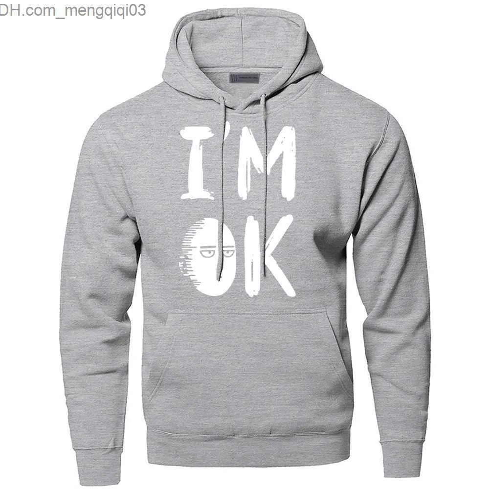 Heren Hoodies Sweatshirts I Am OK One Punch Man Saitama Hoodies Mannen Grappige Japanse Anime Hoodie Trui Winter Herfst Sweatshirt Hero Harajuku Hoodie Z230809