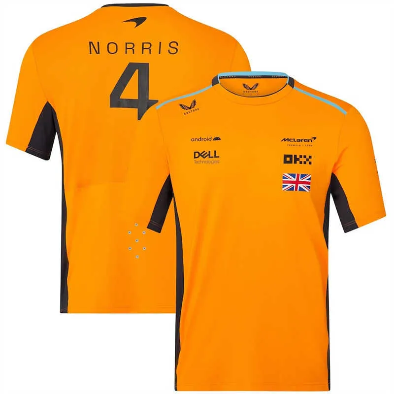 GSBY 2023 Formuła 1 T-shirty modowe F1 Racing Team McLaren Lando Norris Odzież Ogółe T Shirt krótkie koszulki z krótkim rękawem oddychającą szybką suszenie top