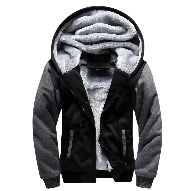 Men's Hoodies Sweatshirts Shionfa Patchwork Fleece Hoodie Winter Thick Casual Hooded Cardigan Fashion Bomber Fur Jackets Zipper Coat 5xl 230809