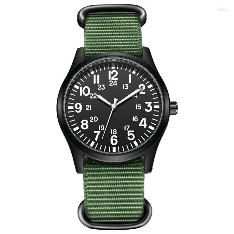 Orologi da polso Orologio da uomo al quarzo con nastro intrecciato Grande orologio sportivo digitale semplice Design luminoso in nylon Relogio Masculino