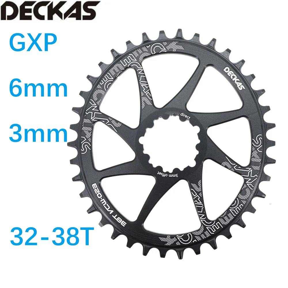 Cykelgrupper Set Deckas Oval Chainring GXP M 6mm Offset Direct Mount för SRAM XX1 EAGLE X01 X1 X0 X9 32T 34T 36 38 MTB ROAD 6 MM 230808