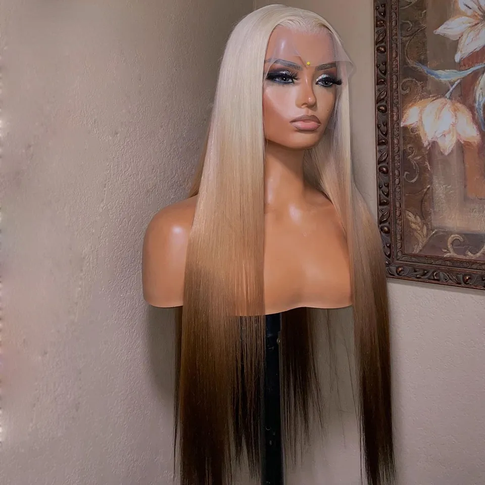 Ombre Brown Brazilian 613 13x4 Frontal Wig With HD Lace Frontal 13x4 Straight Style For Women With Synthetic Laces Closure From Newbeautyhair6 12.16 DHgate.Com