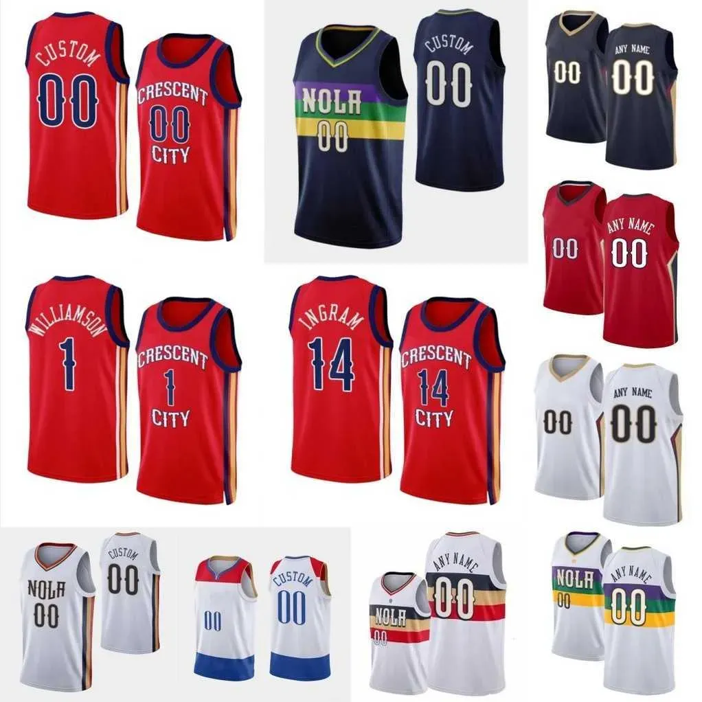 New Orleans''Pelicans''Zion Brandon Ingram Williamson Pelican Basketball Jerseys CJ McCollum Herbert Jones Jonas Valanciunas José Alvarado Murphy III