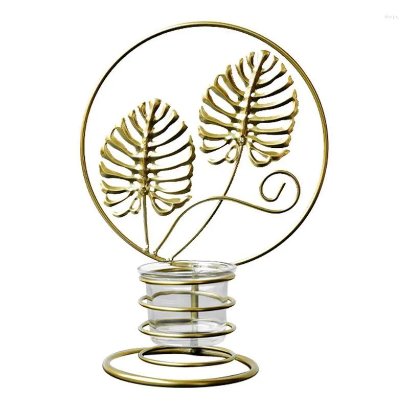 Ljushållare Tea Lights Holder Stand Geometric Gold Metal With Glass Votive Cups Home Eesthetics Decorative Dekorativ