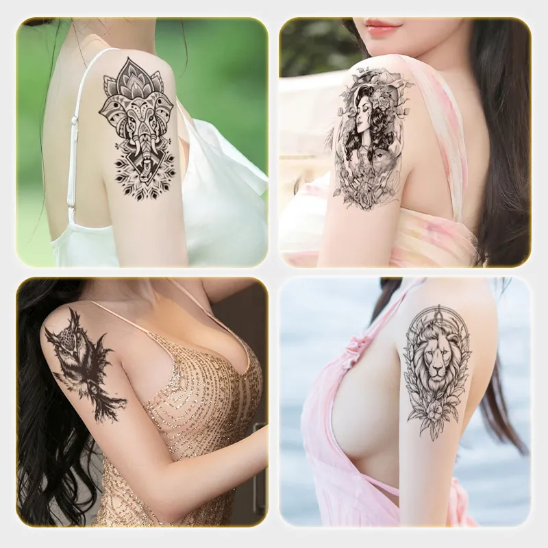 Newest! half sleeve Tattoo Sticker Arm Temporary Tattoos Halloween Christmas Waterproof stickers