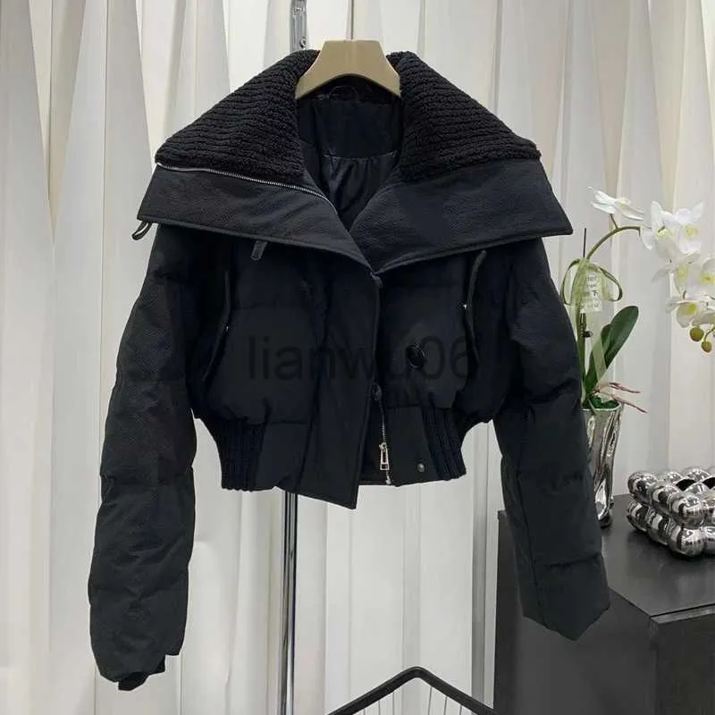 Women's Jackets Lagabogy 2023 New Winter Women Luxury Design Warm Puffer Jacket Female 90 White Duck Down Coat With Belt Slim Vneck Outwear J230810