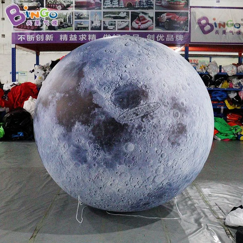 wholesale Boule de lune de planètes gonflables publicitaires personnalisées de 2x2m ajouter des lumières jouets modèle de ballon de gonflage de sport pour la décoration d'événement de fête