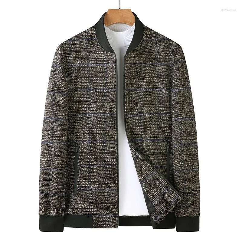 Jaquetas masculinas outono inverno casaco de lã 2023 negócios casual moda jaqueta de beisebol masculina tamanho grande 6XL 7XL 8XL