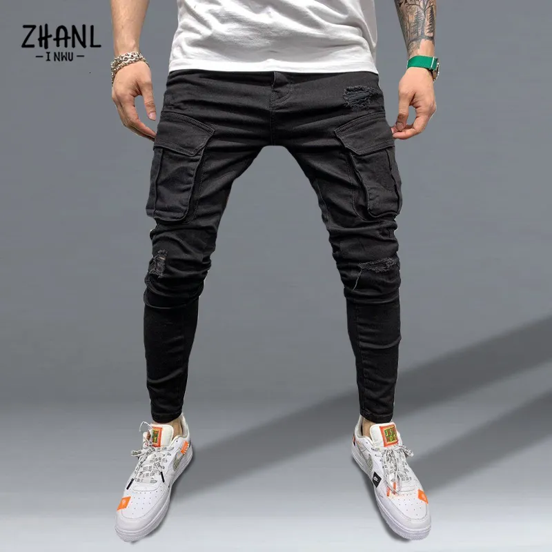 Męskie dżinsy męskie rozciągliwe chude dżinsy Mężczyźni Slim Fit Dżins Wysoka jakość mody dresowe spodnie Hip Hop Spodni Jogger Pencil Pants 230808