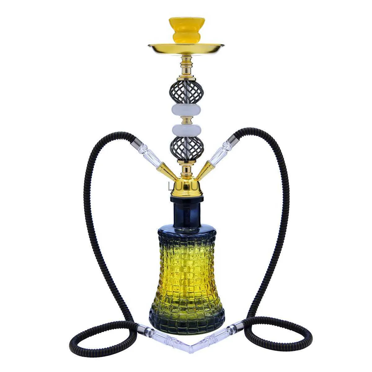 Nieuwe 2 Slangen Glas Waterpijp Pipa Narguile Completo Shisha Pijp Chicha Cachimba Middelgrote Sisha Roken Accessoires Club Party HKD230809