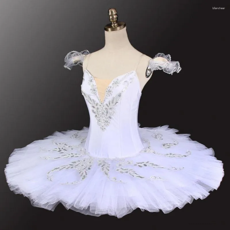 Bühnenkleidung, professionelle, individuelle Größe, klassische weiße Schwanensee-Ballett-Tutu-Kostüme für Mädchen