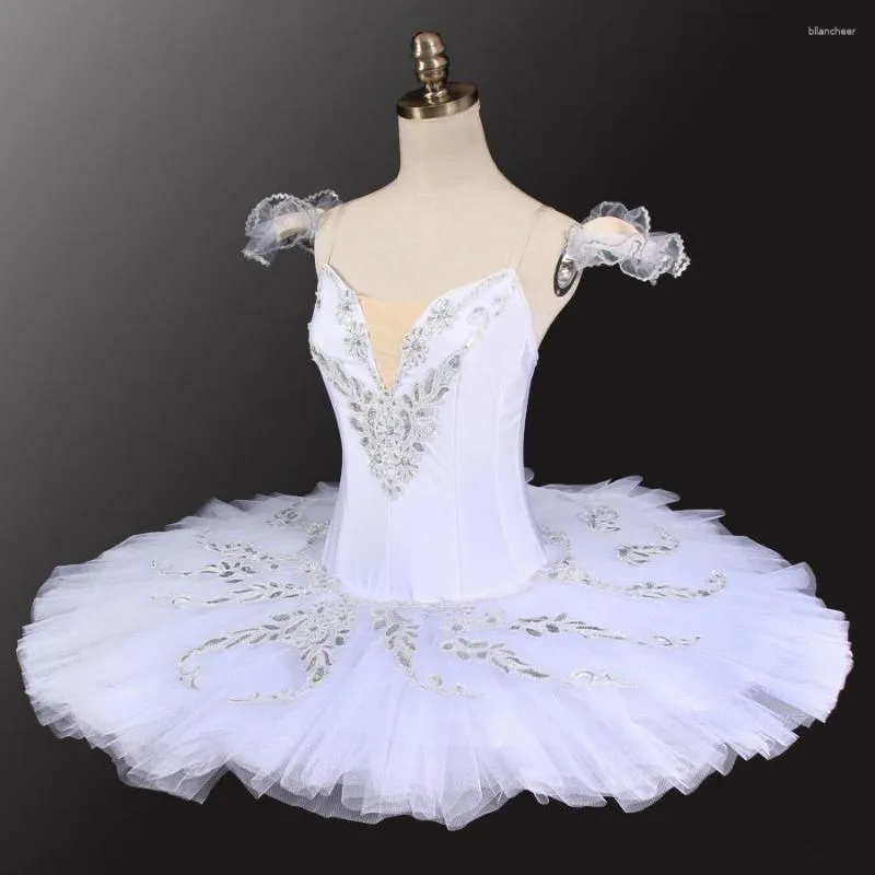 Trajes de balé tamanho personalizado feminino branco clássico lago dos cisnes trajes de tutu para palco