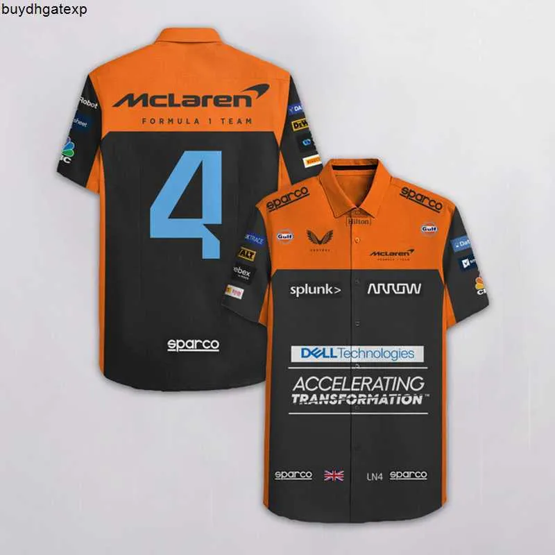 9qk0 2023 Formel 1 Herrenmode Polo F1 Racing Team Mclaren T-Shirts Herren Damen 3D-bedruckte Hemden O-Ausschnitt Kinder Hochwertige Kleidung